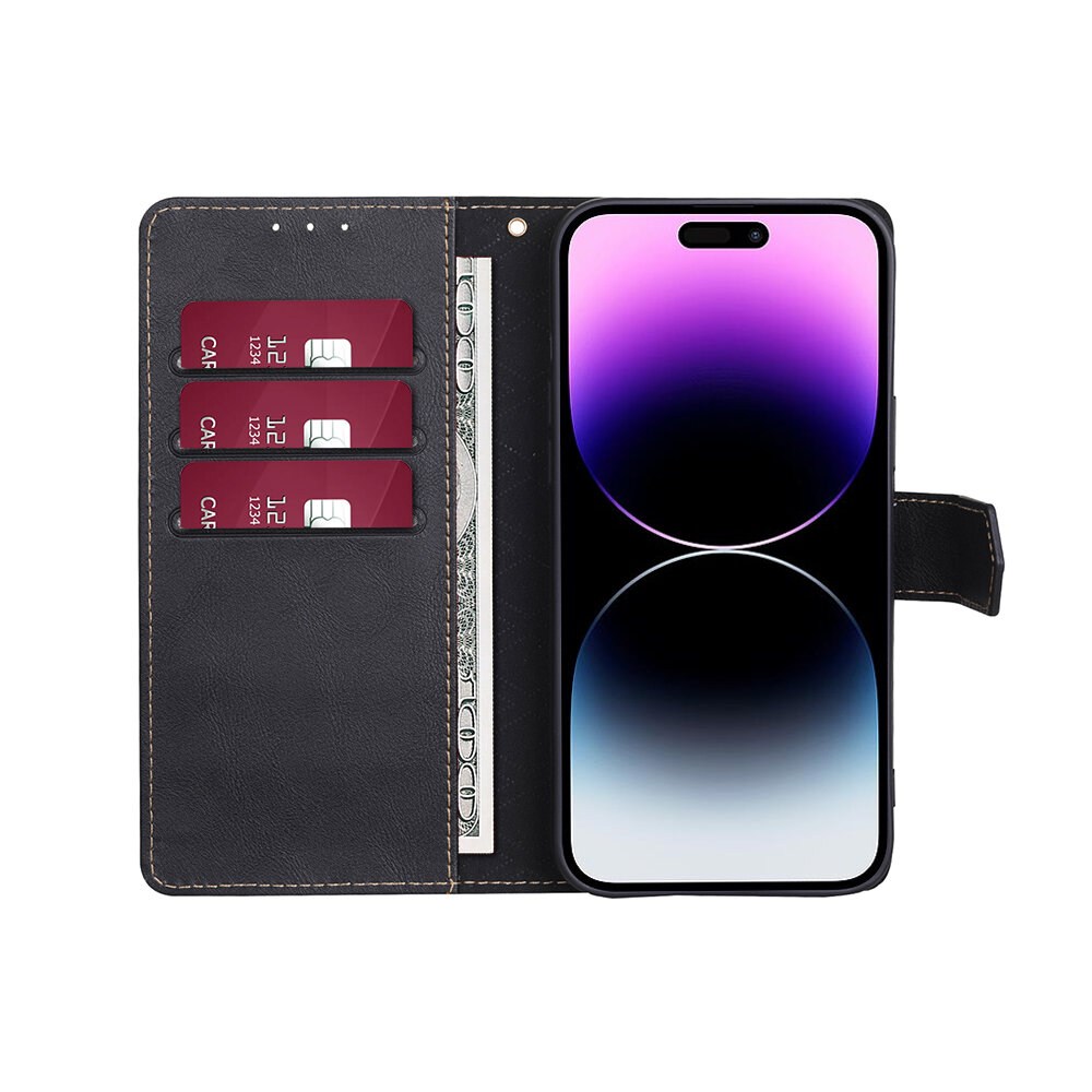 Premium Klapphülle, passend für iPhone 14 Pro Max, Schwarz