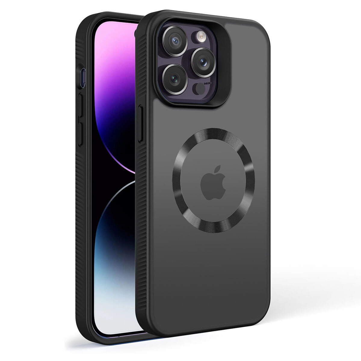 MagSafe Hülle, passend für iPhone 15 Plus, schwarz-transparent